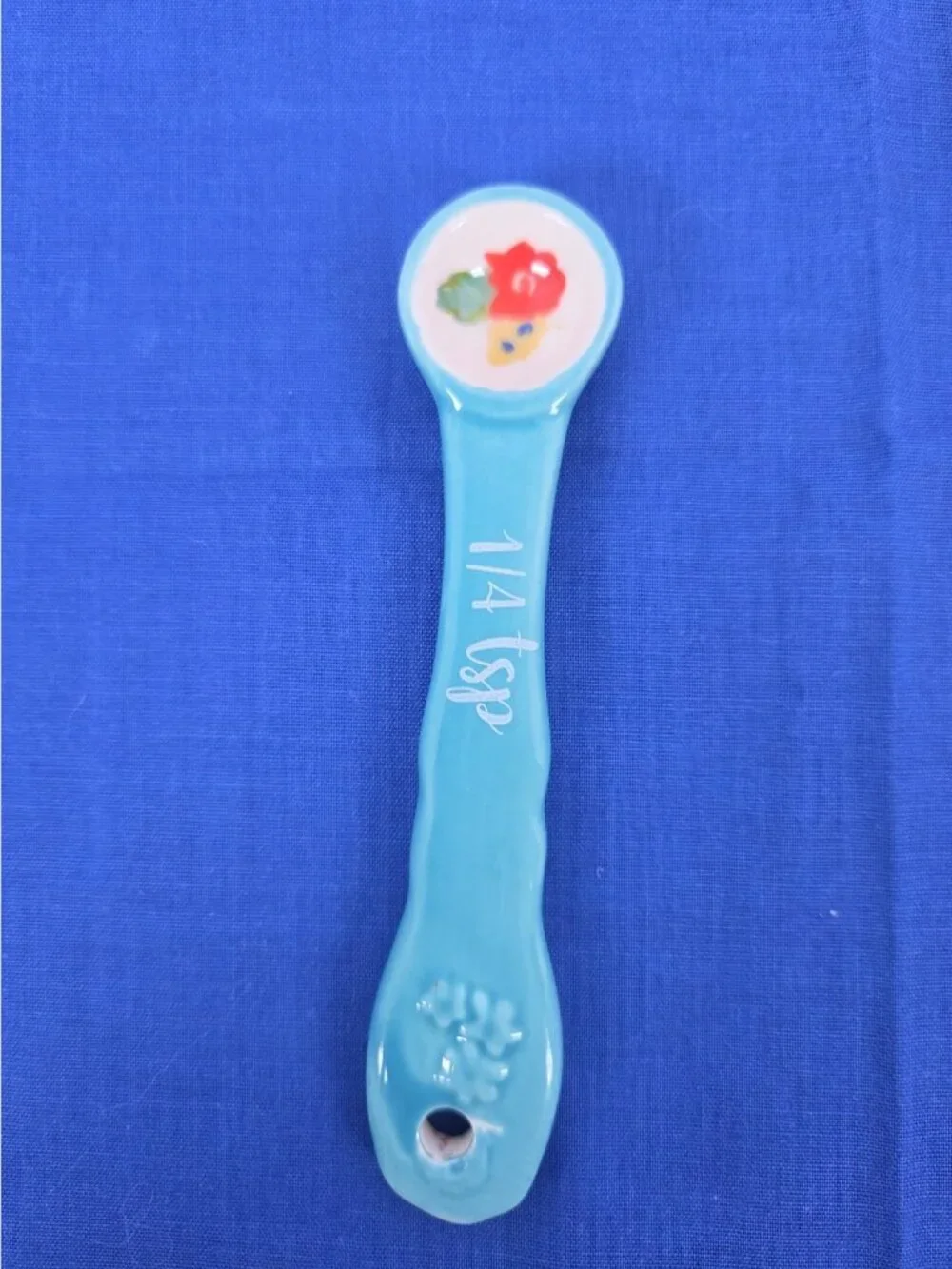 EUC The Pioneer Woman Dazzling Dahlias Ceramic 4 Piece Measuring Spoons Set HTF